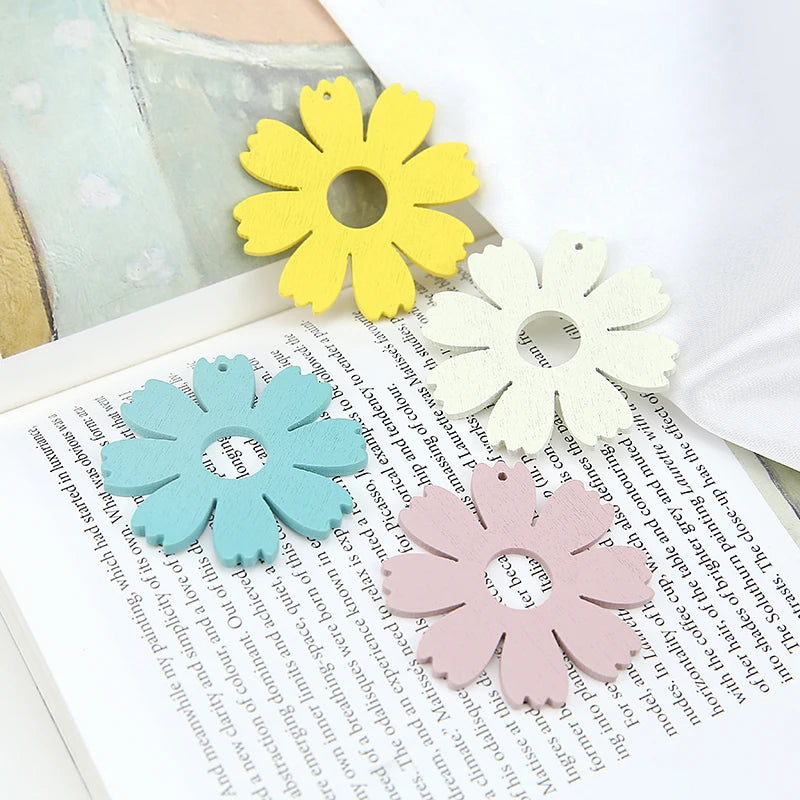 60pcs 50*50Mm Wooden Flower Charms for Jewelry Earring Pendant Craft
