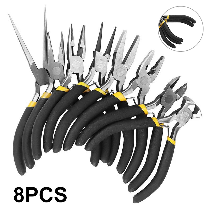 8Pcs Mini Jewelry Pliers Set DIY Craft Hand Tools Kit