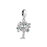 925 Silver Charm Beads Fit Bracelet Pendant Happiness Tree family forever Dangle
