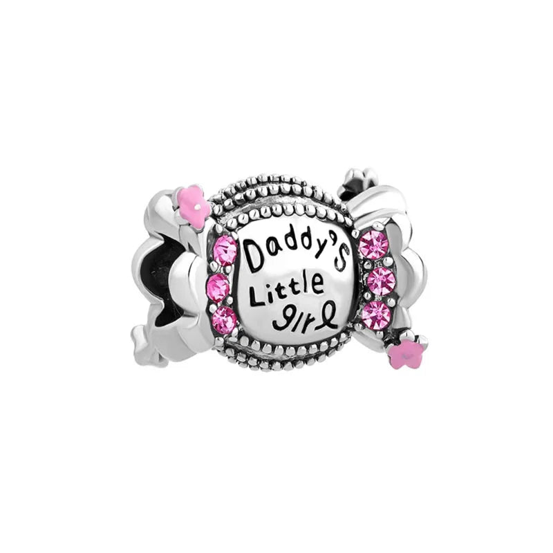925 Silver Charm Beads Fit Bracelet Pendant Happiness Tree family forever Dangle