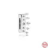 925 Silver Charm Buckle Clip Bead Women DIY Jewelry