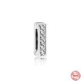 925 Silver Charm Buckle Clip Bead Women DIY Jewelry