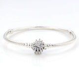 925 Silver Fireworks Charm Clear Cz Crystal Bracelet Bangle