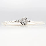 925 Silver Fireworks Charm Clear Cz Crystal Bracelet Bangle