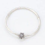 925 Silver Fireworks Charm Clear Cz Crystal Bracelet Bangle