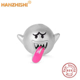 925 Silver Boy Long Tongue Charm Enamel Bead for Jewelry