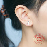 925 Sterling Silver Needle Cat Earrings Cactus Puzzle Gun Shape Studs
