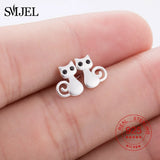 925 Sterling Silver Needle Cat Earrings Cactus Puzzle Gun Shape Studs