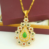 Allah Necklace Islamic Jewelry Multicolor Rhinestone Pendant