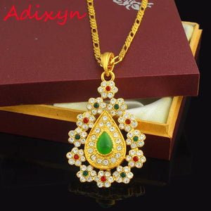 Allah Necklace Islamic Jewelry Multicolor Rhinestone Pendant