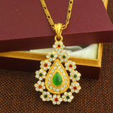 Allah Necklace Islamic Jewelry Multicolor Rhinestone Pendant