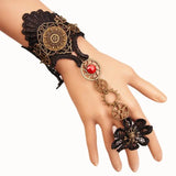 Steampunk Lace Gear Finger Bracelet