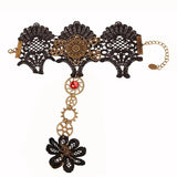 Steampunk Lace Gear Finger Bracelet