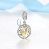 925 Silver Family Heritage Dangle Pendant Charm for Bracelet Jewelry