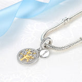 925 Silver Family Heritage Dangle Pendant Charm for Bracelet Jewelry