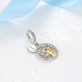 925 Silver Family Heritage Dangle Pendant Charm for Bracelet Jewelry