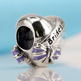 925 Silver Purple Enamel Bridesmaids Charm Bracelet DIY Gift
