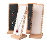 Bamboo Jewelry Display Stand Wooden Necklace Easel Showcase