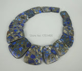 BBLU Sea Ocean Sediment Stone Slice Beads Top Drilled Slab Shape Beads