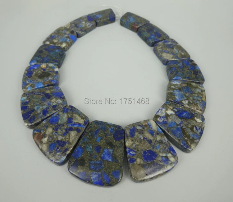 BBLU Sea Ocean Sediment Stone Slice Beads Top Drilled Slab Shape Beads