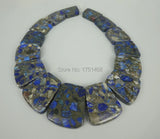 BBLU Sea Ocean Sediment Stone Slice Beads Top Drilled Slab Shape Beads