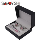 Cufflinks Tie Pin Set Box Gift Storage Case Cuff Box Jewelry High Plastic