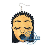 Woman Braids Afro African American Queen Earrings