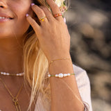 BLISSFUL Bracelet with Natural Pearl & Yellow Beads