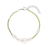 BLISSFUL Bracelet with Natural Pearl & Yellow Beads