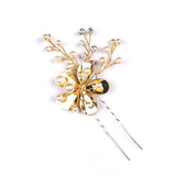 Bride Hair Pins Sun Flower Wedding Hair Jewelry Pearl Hairpins