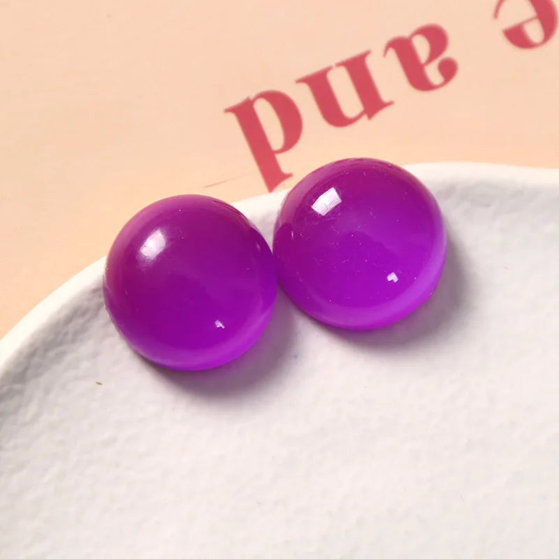 Neon Colors Half Round Flatback Resin Cabochons 19*19*9mm 60pcs