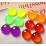 Neon Colors Half Round Flatback Resin Cabochons 19*19*9mm 60pcs
