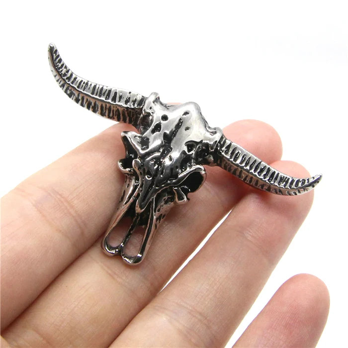 Bull Head Skull Mens Pendant 316L Stainless Steel Hot Punk Pendant