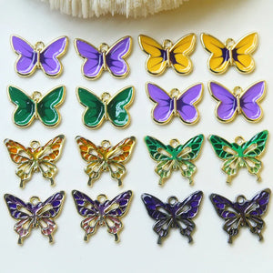 Butterfly Enamel Alloy Jewelry Charms Necklace Earring Bracelet Pendants