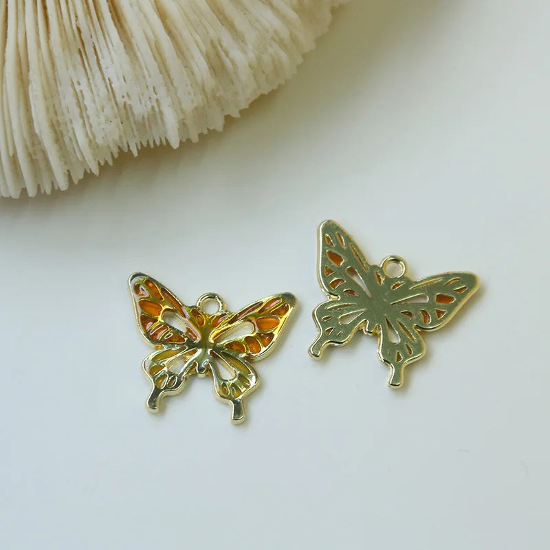 Butterfly Enamel Alloy Jewelry Charms Necklace Earring Bracelet Pendants