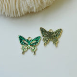 Butterfly Enamel Alloy Jewelry Charms Necklace Earring Bracelet Pendants
