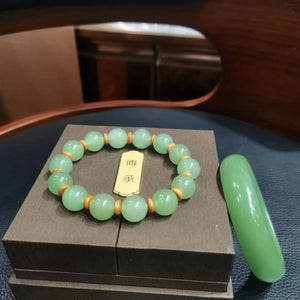 Natural Dongling Jade Bead Bracelet Jewelry