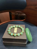 Natural Dongling Jade Bead Bracelet Jewelry