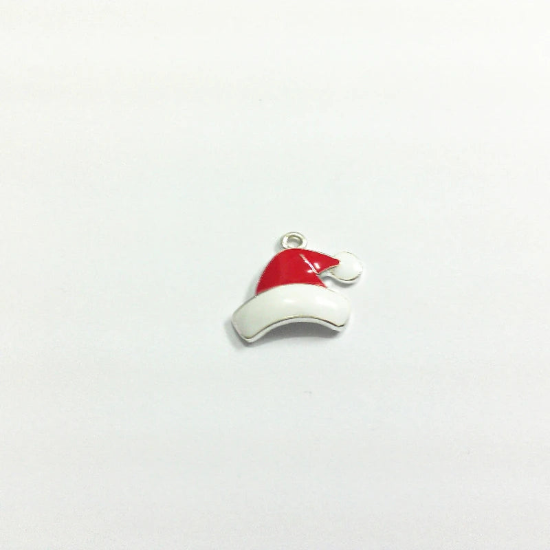 30pcs Santa Hat Enamel Small Charm Pendants