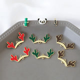 Christmas Deer Ears Enamel Alloy Earring Charms 30pcs 35*18mm