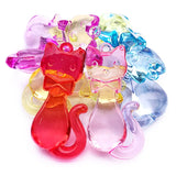 Acrylic Chunky Bubblegum Cat Necklace Pendants 35pcs