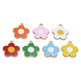 50pcs Colorful Enamel Metal Flower Charms 19*22mm