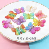 60pcs Glitter Resin Butterfly Cabochons - Phone Shell Decor