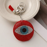 Rhinestone Eye Keychain Leather Car Keyring Bag Charm Women's Key Ring Trinket
