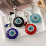 Rhinestone Eye Keychain Leather Car Keyring Bag Charm Women's Key Ring Trinket