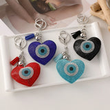 Rhinestone Eye Keychain Leather Car Keyring Bag Charm Women's Key Ring Trinket