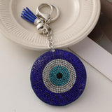 Rhinestone Eye Keychain Leather Car Keyring Bag Charm Women's Key Ring Trinket