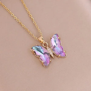 Crystal Butterfly Choker Necklace for Girls