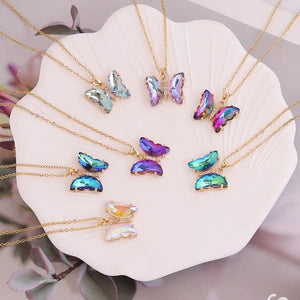 Crystal Butterfly Choker Necklace for Girls