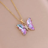 Crystal Butterfly Choker Necklace for Girls